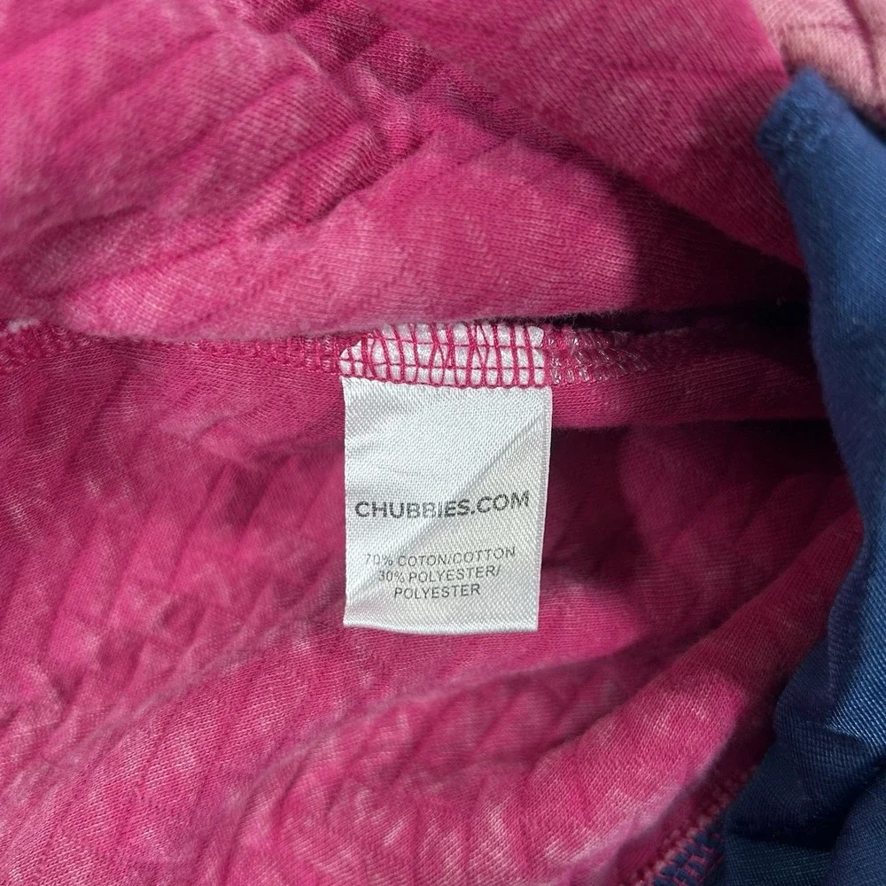 NWT Chubbies The Let Me Pink Blue 1/4 Zip Quilted Jacket Fleece‎ Mens XL